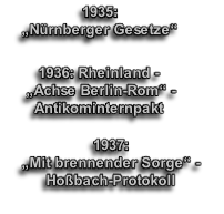 
1936: Rheinland -  „Achse Berlin-Rom“ - Antikominternpakt
